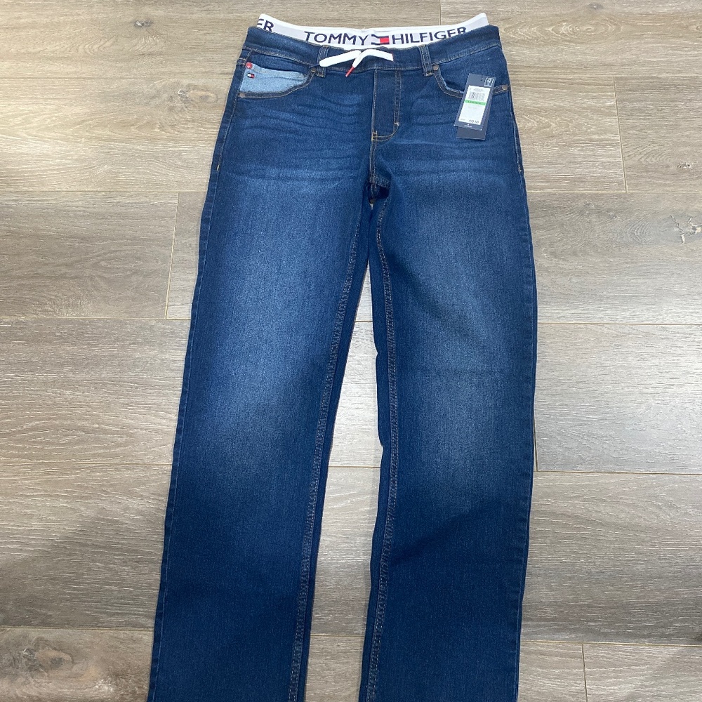 New Tommy Hilfiger Big Boys Logo Waist Band Denim Jeans